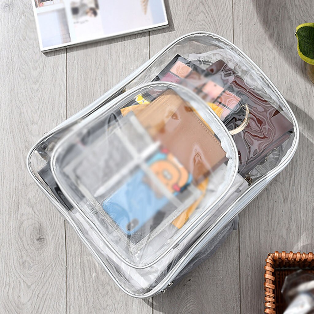 Transparant Pvc Rugzak Paar Modellen Tiener Meisjes Snoep Kleur Gelei Tassen Boekentas Rugzak Crystal Grote Capaciteit Travel Pack: 2