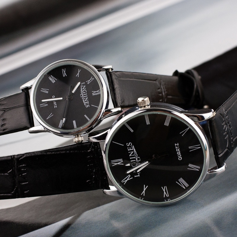 Big Dial Couple Quartz Watch Waterproof Artificial Leather Strap Women Men Clock Sports Analog Quartz Watch Casual Watch