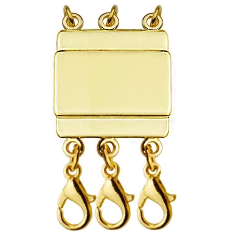 Necklet Double Layering Clasp Diy Jewelry Accessories Lobster Buckle Metal Double Layering Clasp Jewelry Accessories: Gold-3
