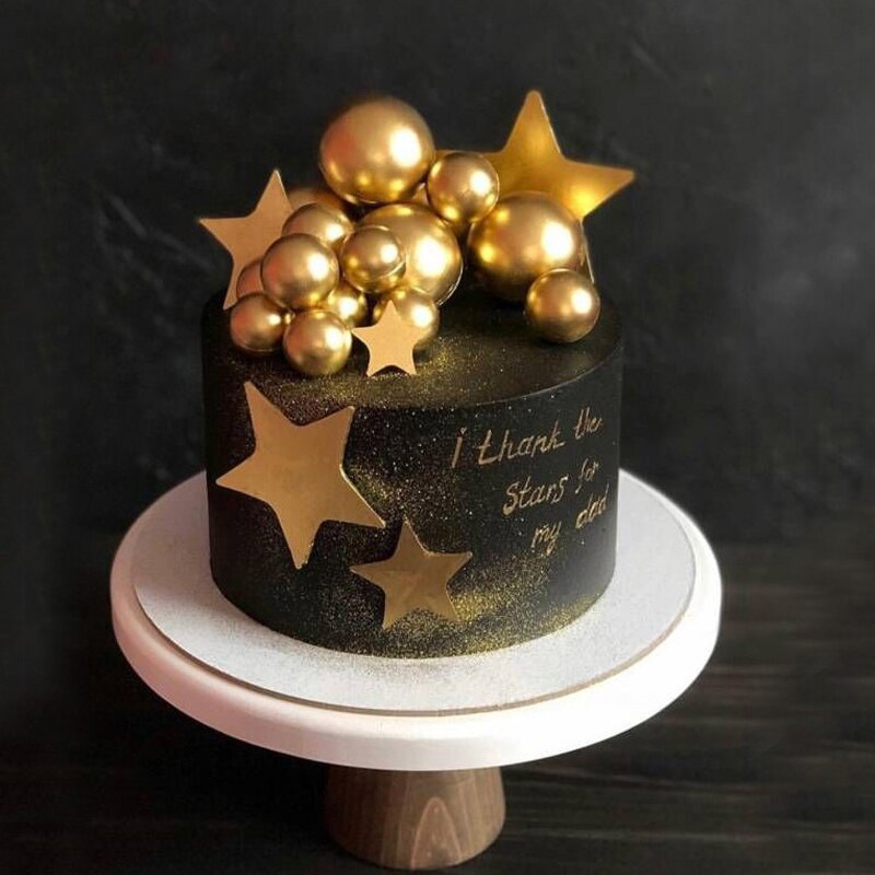 5 pcs/lot lovely gold ball cake topper birthday cup cake decoration baby shower kids birthday party wedding favor supplies