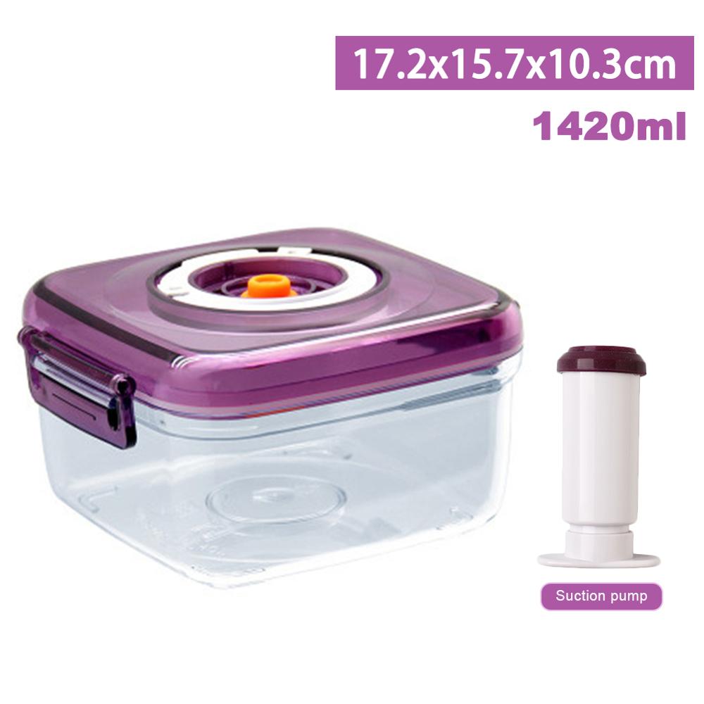 Vacuum Container Plastic Food Storage Container With Lid Damp Proof Large Capacity Kitchen Box for Vacuum Sealer: 1420ml