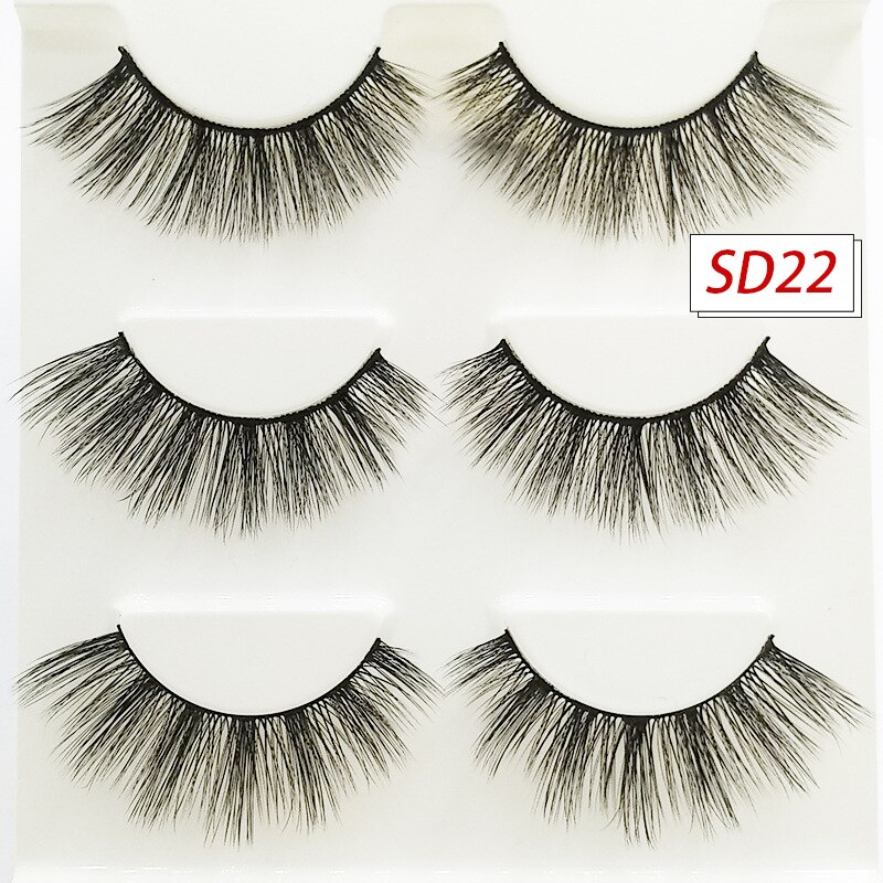 3 paires d&#39;autocollants de cils réutilisables, faux cils imperméables et durables, auto-adhésif pour femmes et petite amie: SD23