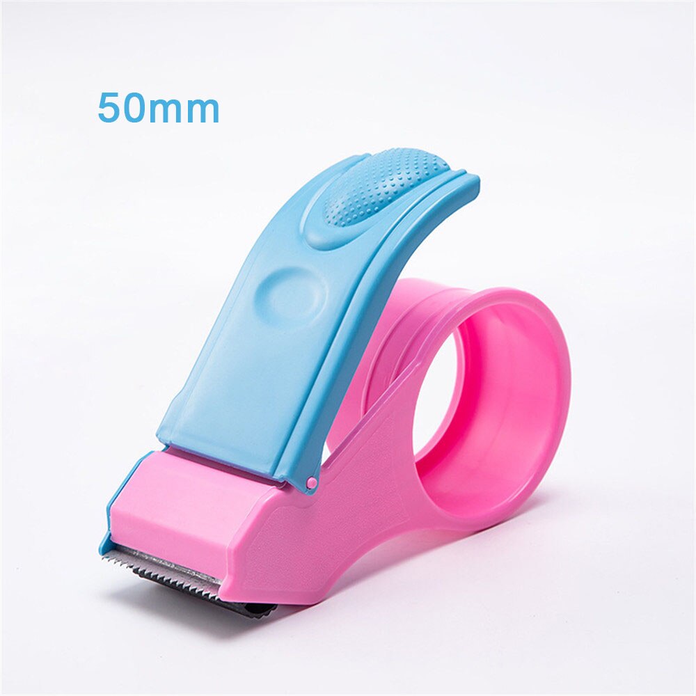 Dispensador de cinta de sellado de plástico, cortador de cinta de rodillo de 48mm de ancho, soporte de cinta de embalaje, herramientas de embalaje prácticas, 1 ud.