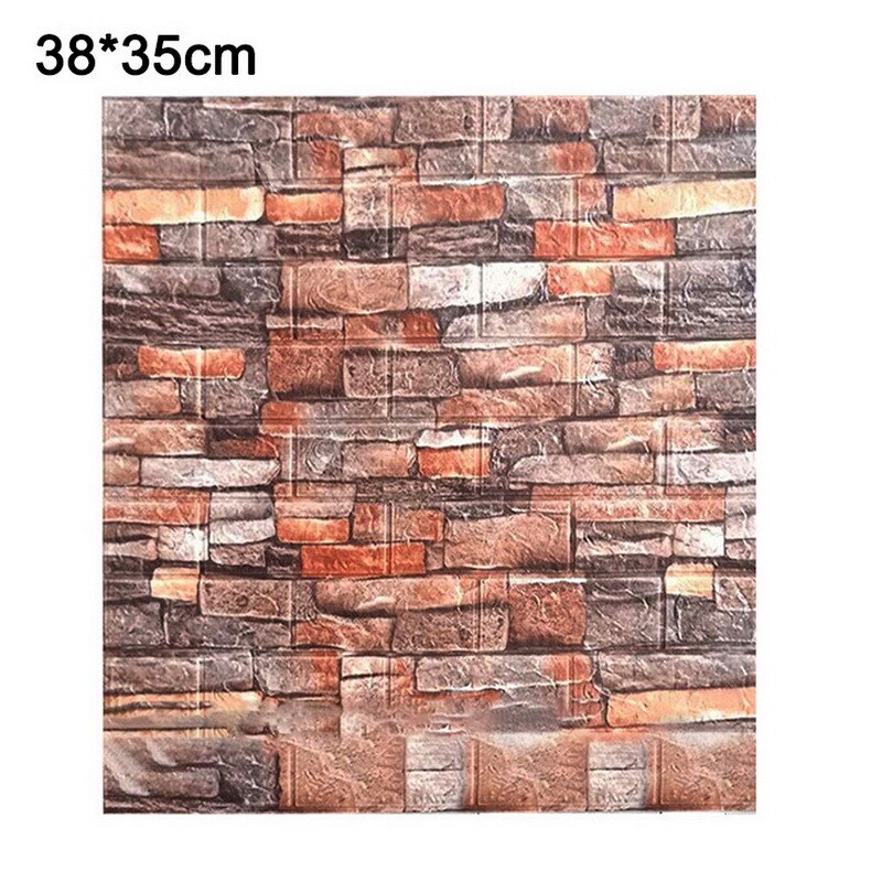 1pcs 3D Brick Wallpaper Waterproof Waterproof Contact Paper Doors For Living Room Bedroom Background Foam Wall Decoration: A Roman Red Brick