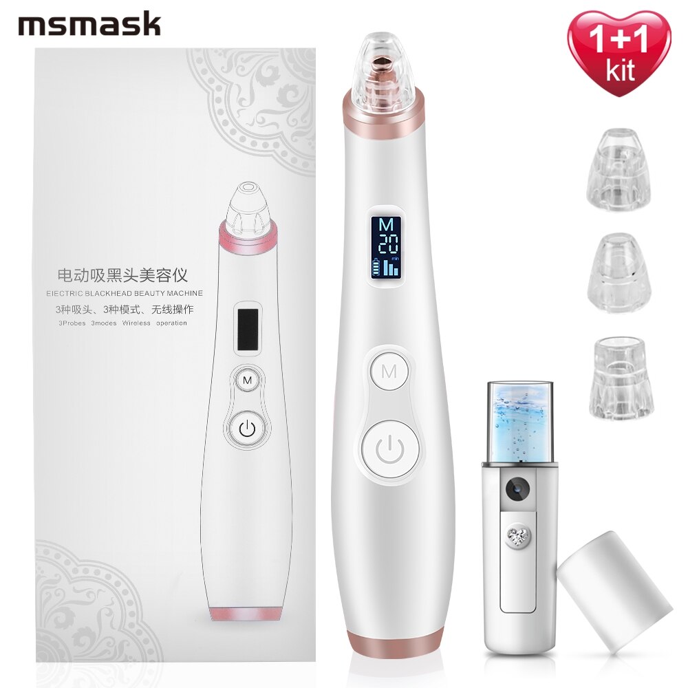 Electric Facial Pore Cleaner Exfoliator Face Blackhead Remover Acne Vacuum Deep Cleansing Suction Machine Nano Sprayer Steamer