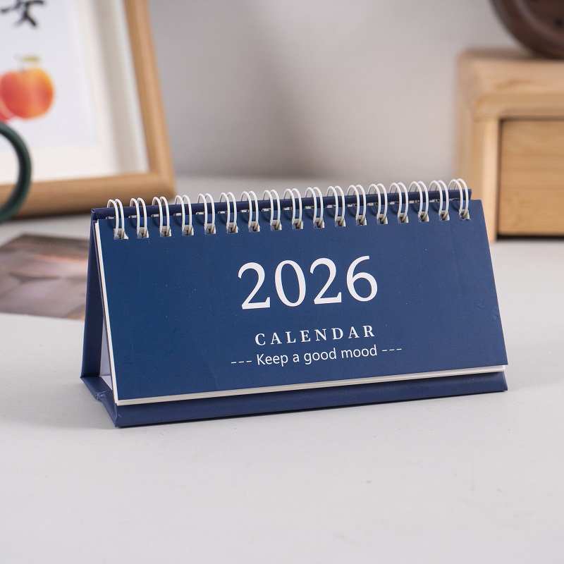 Simple Style English Mini Desk Calendar Desktop Display Portable Calendar Desktop Decoration Handmade Diary: Lavender
