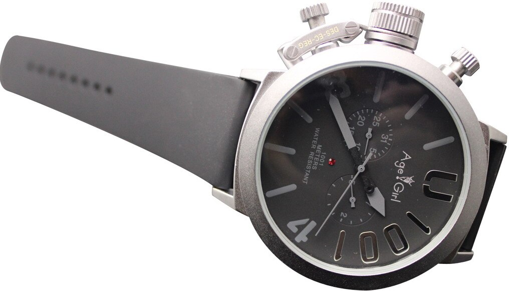 Klassieke heren sporthorloge met zwarte rubberen klassieke u-vorm, automatisch mechanisch, zelfopwindend horloge met linkse haak, big 50mm boat horloges: 15