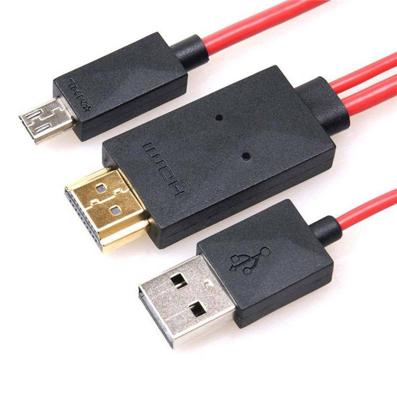 Micro usb til hdmi 1080p hd tv kabel adapter usb 2.0 til opladning til samsung  s3 s4 s5 note 2 note 3 note 4 11 pin tilbehør: Rød