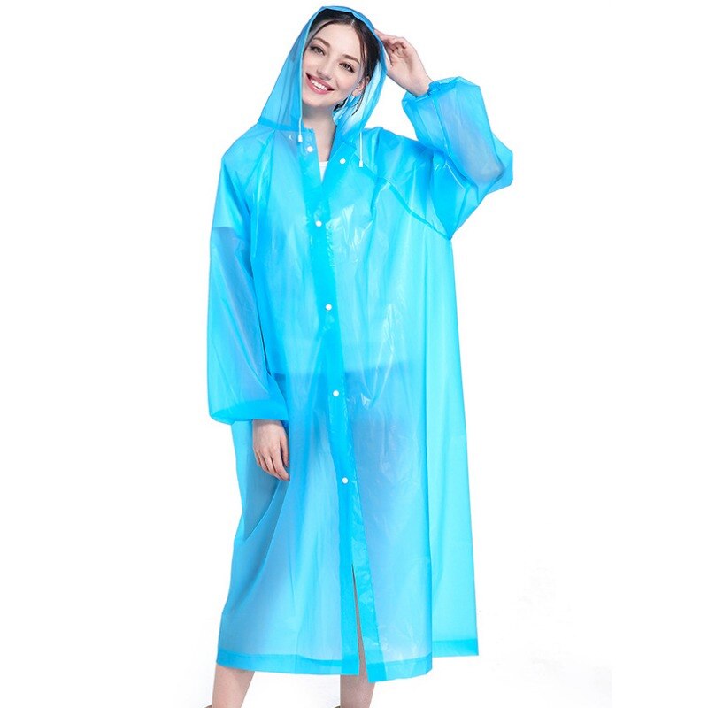 EVA Women Raincoat Thickened Waterproof Rain Coat Women Clear Transparent Tour Camping Waterproof Rainwear Suit