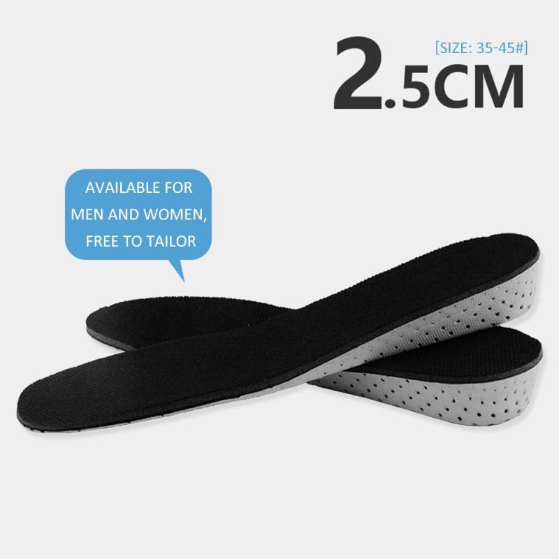 1 Pair Unisex Comfortable Height Increase Invisible Insole Taller Insert Memory Foam Insoles Shoes Feet Shoes Up Pad Cushion: Full pad 2.5cm