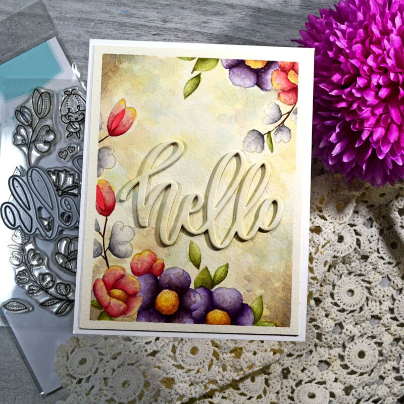 Hi! Hello Letter Words Alphabet Greetings Metal Cutting Dies Template Scrapbook Craft Embossing Paper Die Cut Cards Making