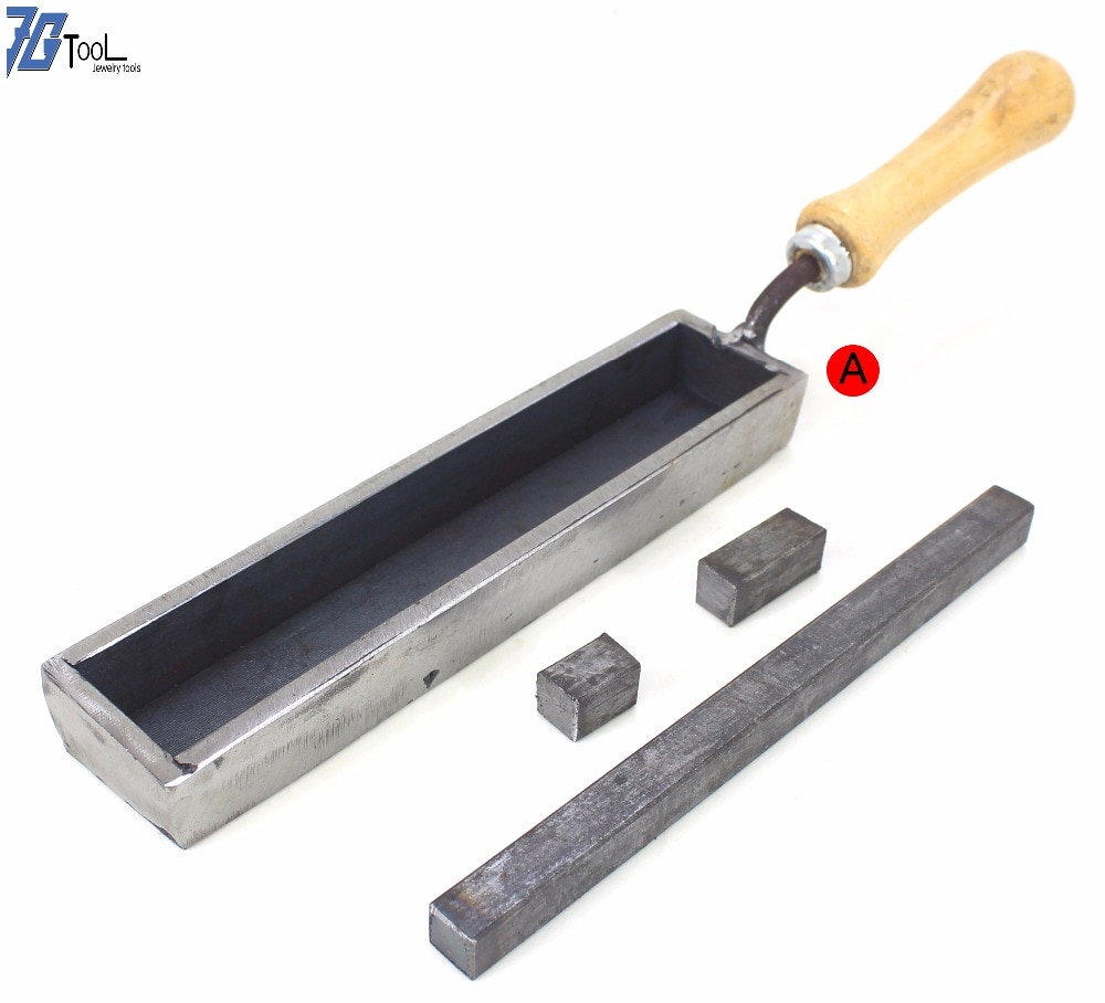Guld / sølv / metal støbning rille ingot form smykker værktøj størrelse justerbar