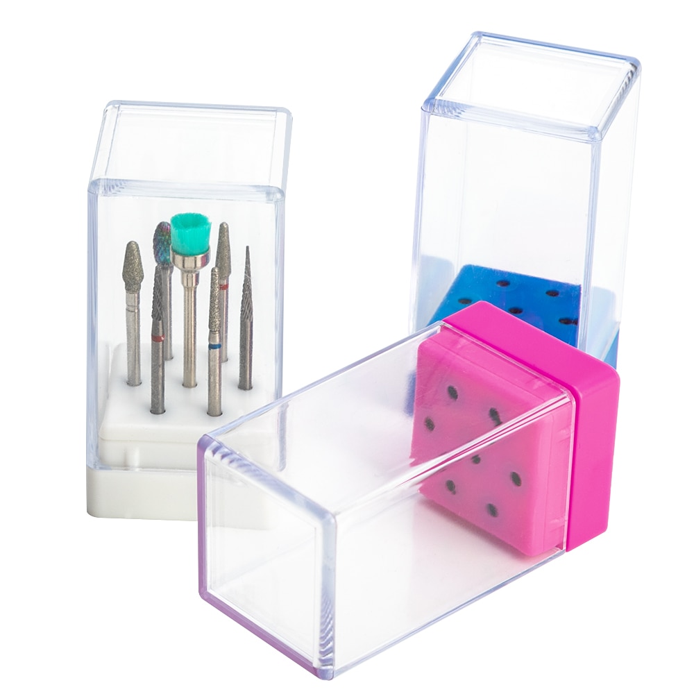 Dmoley-limas para manicura, Portabrocas, 3 colores, soporte de caja, organizador de cajas contenedor