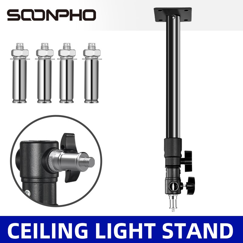 Photo Studio Light Stand Ceiling Overhead Support System 67cm/26.3in 2Sections Lighting Holder Steadycam Steadicam