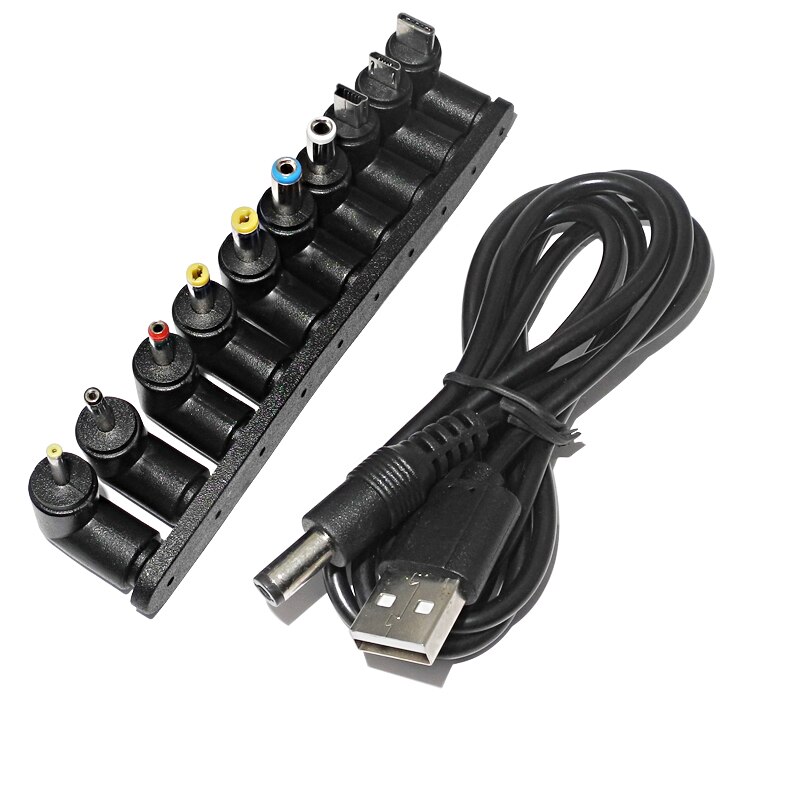 Usb Naar Dc Kabel Universele Oplaadkabel Cord 5.5X2.1Mm Dc Jack Met 10 Connector Tips Voor led Strip Lights Mini Projector