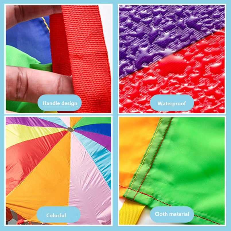 2M/3M/4M/5M Kleuterschool Regenboog Paraplu Stof Parachute Speelgoed Outdoor Sport Games mat Kinderen Oefening Ontwikkeling Leuk Speelgoed