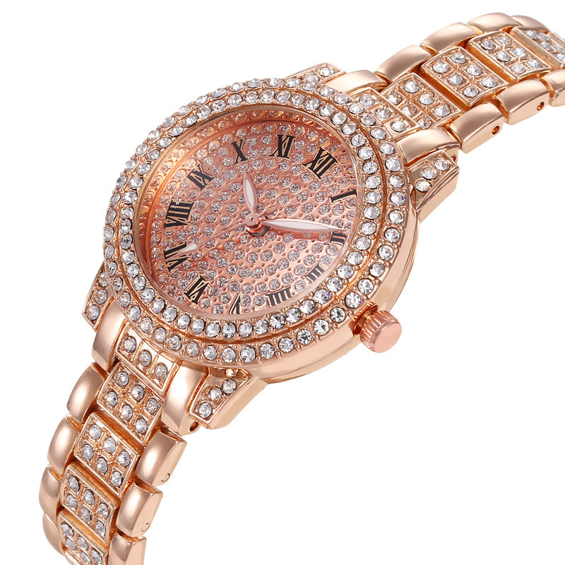 Casual All-Star Women's Quartz Watch Shiny Fine Zircon Mechanical Lady Wristwatches Folding Watches Buckle Watch