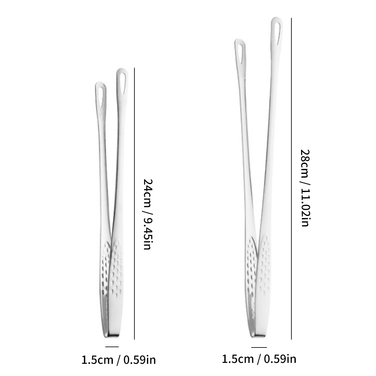 WORTHBUY 304 Stainless Steel Food Tongs Long Handle Non-Slip Barbecue Tongs Steak Tongs Kitchen Gadgets Accessories Cooking Tool: Dark Khaki