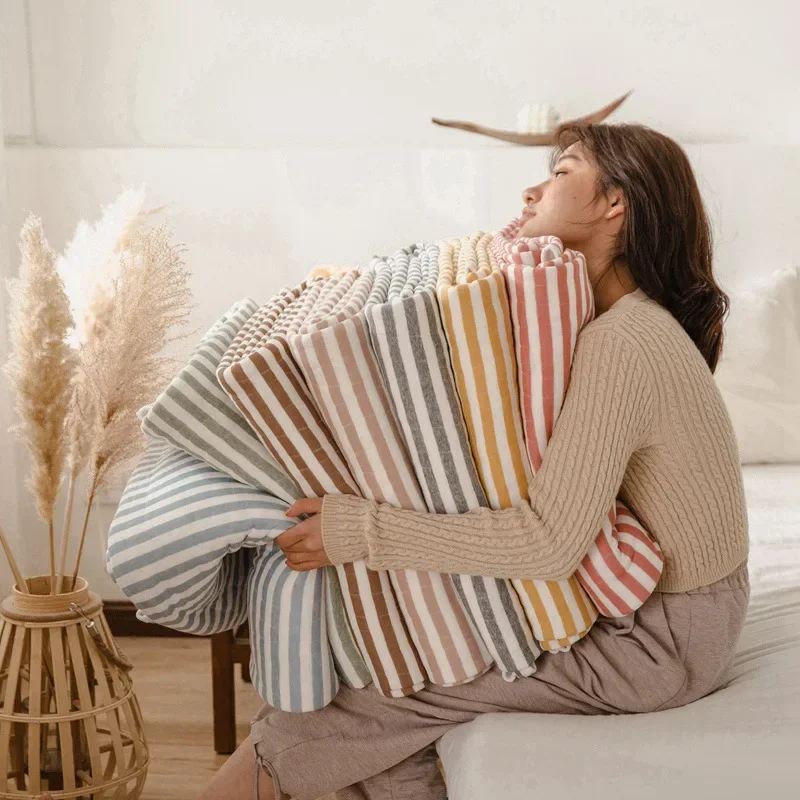 Streifen Baumwolle Sommer decke für Bett weiche haut freundliche Königin Stepp decke für Sommer klimaanlage dünne Bettdecke atmungsaktiv