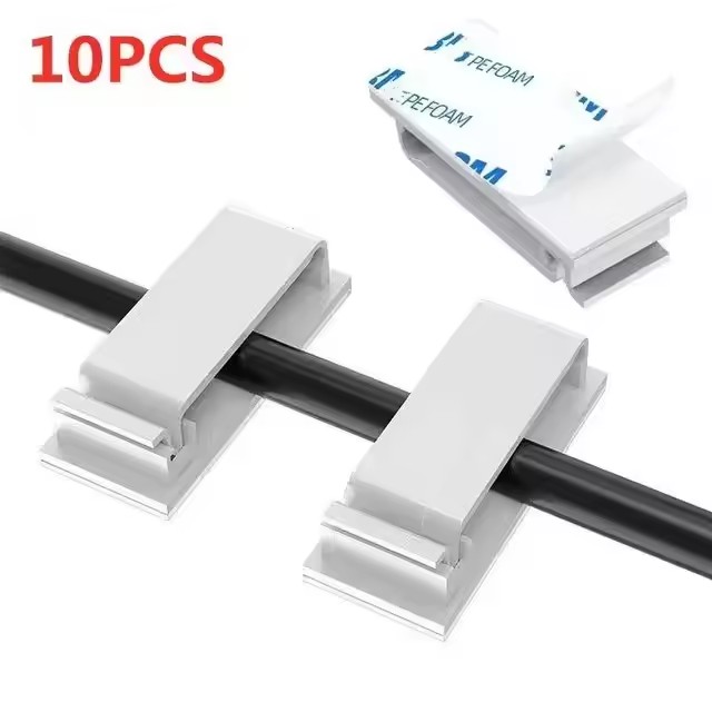 Organizador de cables autoadhesivo, brida para cables, abrazadera para cables, soporte, gestión de abrazaderas, gestión de datos Gps para coche, administrador enrollador de cables decorativo: Azul