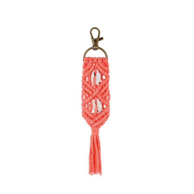 Nøkkelringer boho bag sjarm håndlaget tilbehør til bilnøkkelholder, veske xxfe: Oransje rosa