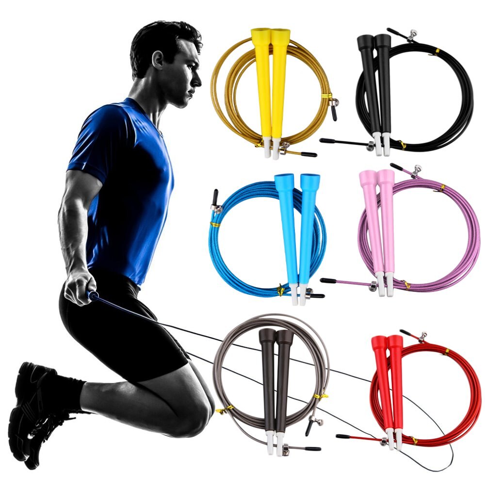 Sprong Springtouwen Kabel Staal Verstelbare Snelle Speed Abs Handvat Springtouwen Crossfit Training Boksen Sport Oefeningen