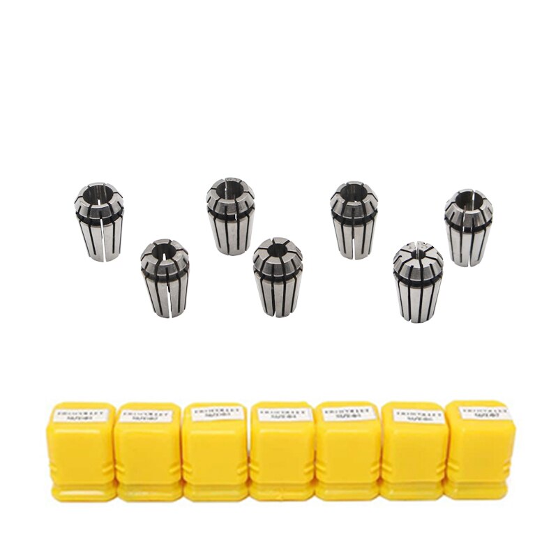 7Pcs High Carbon Staal ER11 Spring Collet 1/2/3/4/5/6/7Mm Met ER11Motor As Voor Cnc Graveermachine Draaibank Mill Tool