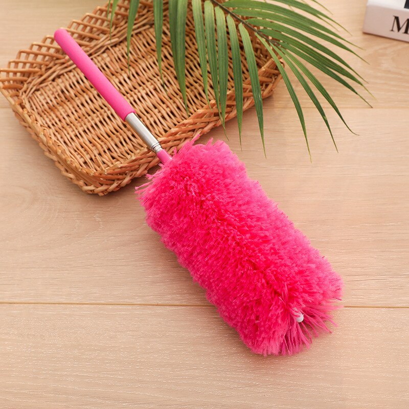 Microfiber Duster Brush Extendable Hand Dust Cleaner Anti Dusting Brush Home Air-condition Car Furniture Cleaning: Pink-1
