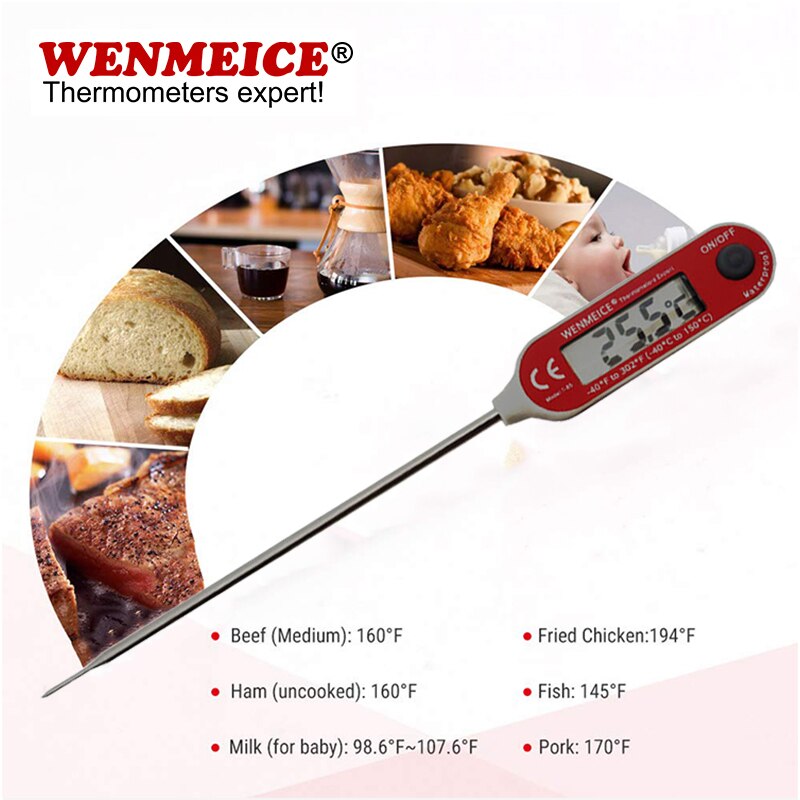 Termómetro químico de suelo Industrial para laboratorio, calibración automática IP68, termómetro para alimentos congelados, temperatura del agua y leche