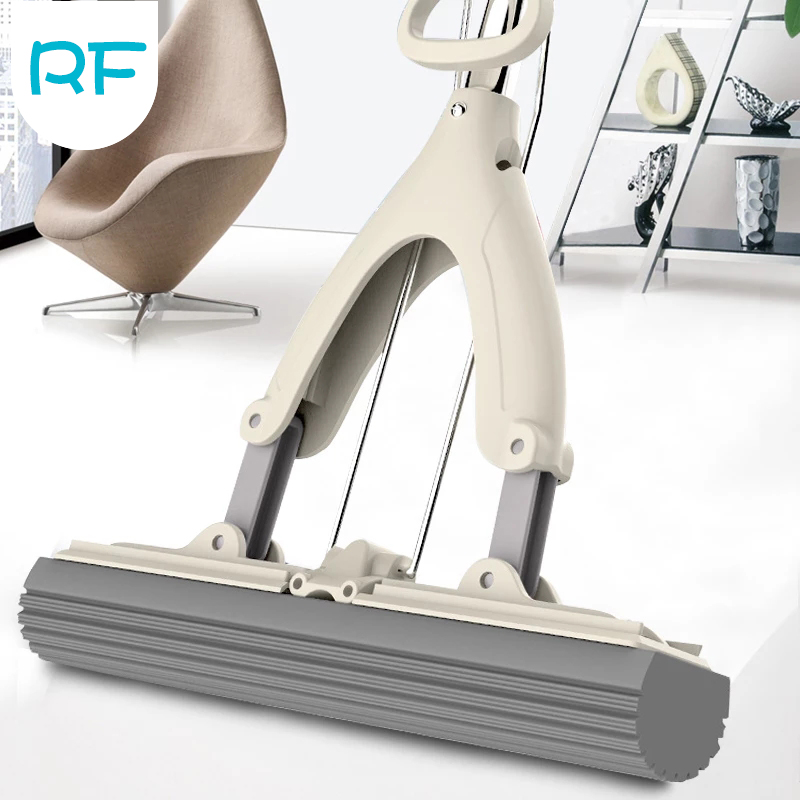 1Pcs Spons Mop Dubbele Vouw Knijpen Mop Spons Mop Water-Absorberende Huishouden Vloer Mop Gratis Handwas lijm Katoen Mop R-F