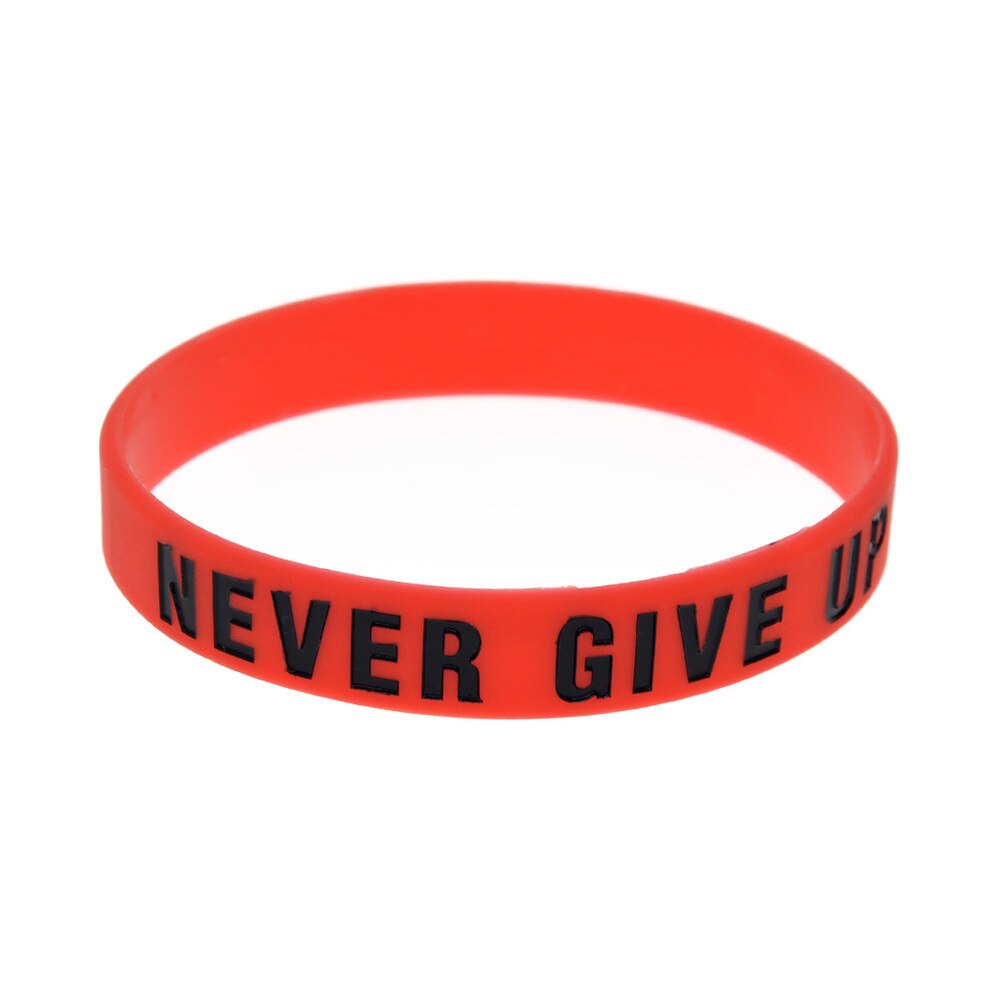 N'abandonne Jamais Silicone Bracelet D'inspiration Bracelet de Sport Doux Vert Bracelet offre spéciale: 01 one pcs