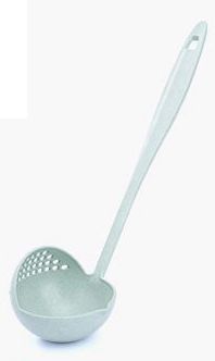 1 pezzo Lungo manico di un cucchiaio colino 2 in 1 caldo pentola pentola zuppa di grande cucchiaio da minestra cucina di cottura cucchiaio filtro gadget da cucina: verde