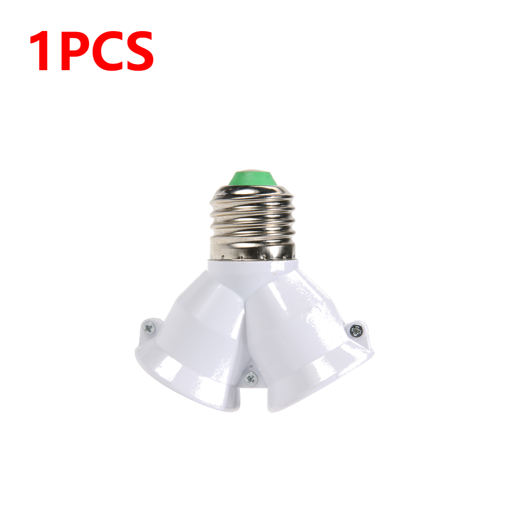 1-5 Stuks Wit E27 Tot 2 E27 Lamp Basis Led Verlichting Dubbele Schroef Lamp Socket Converter Besparing Led Licht Halogeenlamphouder 3a: Beige