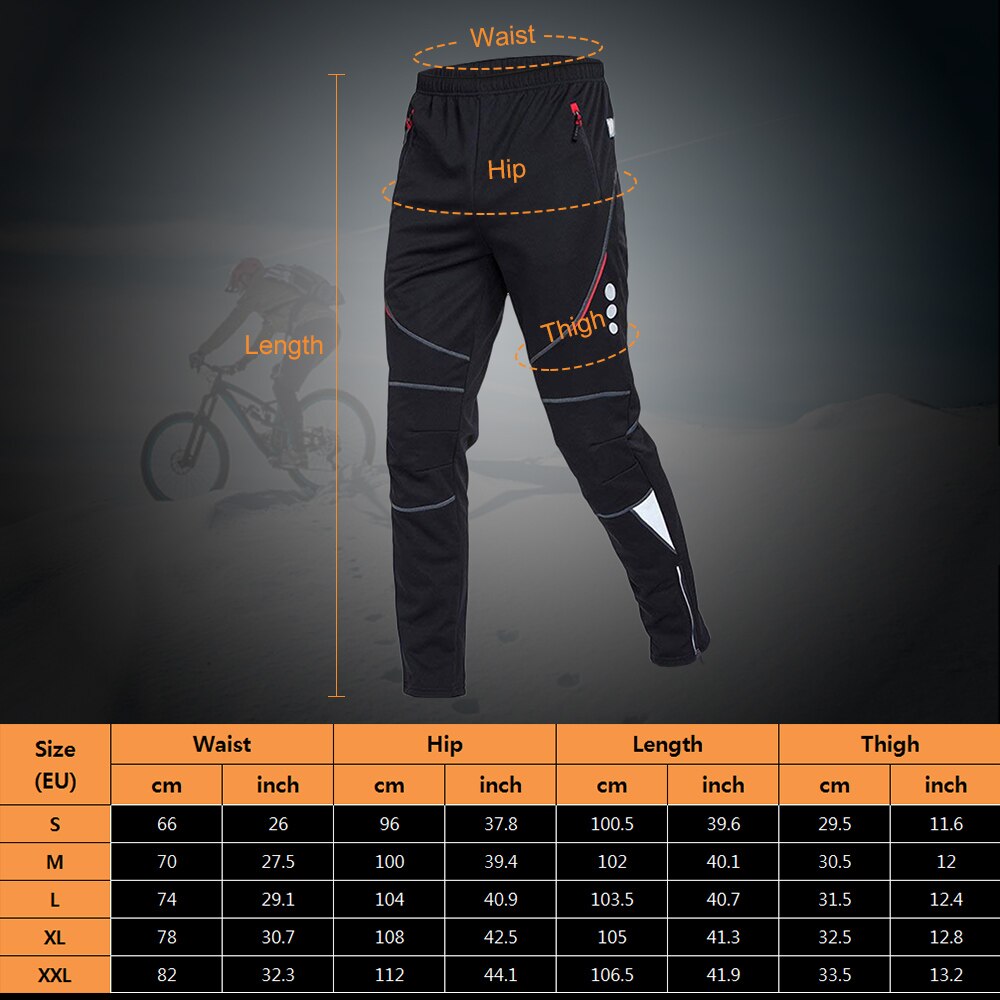 Heren fietsbroek sportbroek winddicht thermisch fleece winter fietsen hardlopen sportbroek broeken