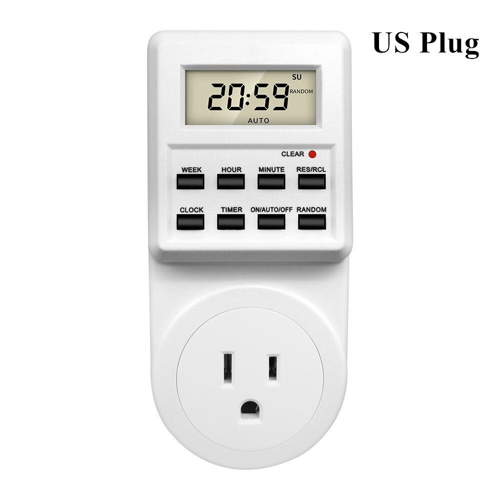 TM03 Digital Timer Switch Socket 24 Hour Cyclic Kitchen Timer Outlet Programmable Timing Socket EU UK AU US BR FR IT TH Plug: Blue