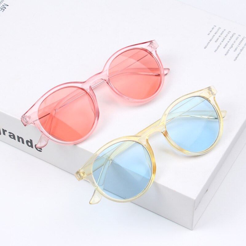 Children's Sunglasses Trendy Baby Round Frame Sunglasses Personality Boys And Girls Anti-uv Glasses Protection Eye