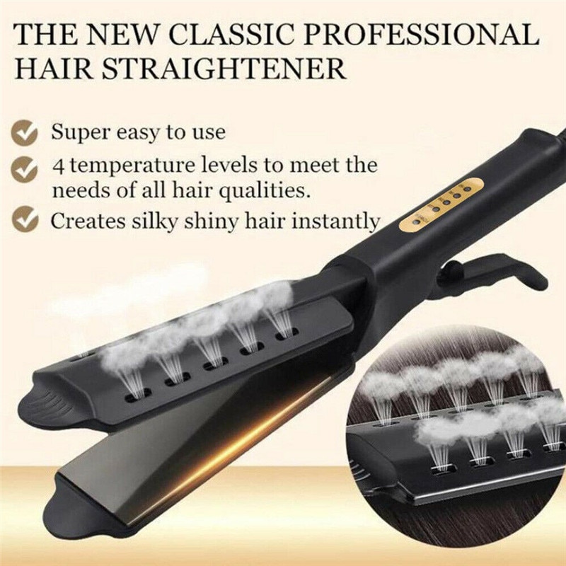 Redresseur de cheveux humide et sec Thermostat à 4 vitesses pince à cheveux droite lisseur attelle de cheveux frange outil de coiffure