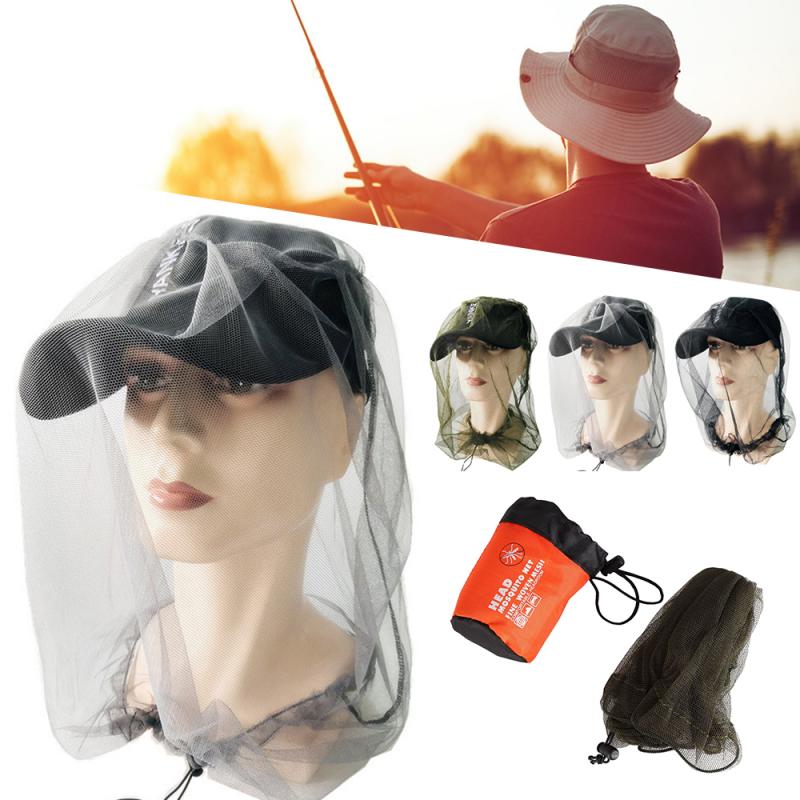 Fishing Anti Bee Mosquito Fly Net Outdoor Camping Hiking Travel Head Protector Easy View Net Sunshade Mask