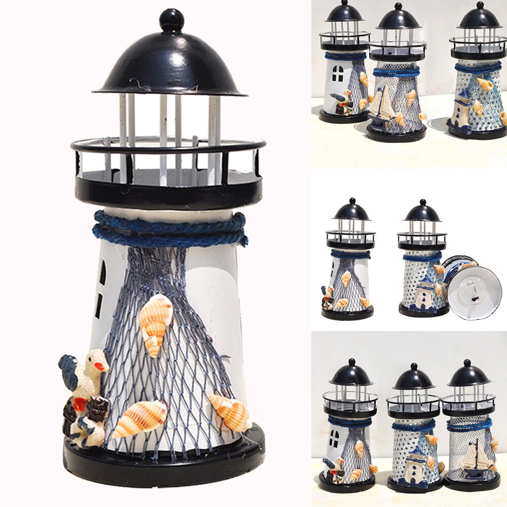 30# Lighthouse Iron Candle Holder Nautical Beach Anchor Decoration Wedding Christmas Lighting Decor Cotillon Fiestas Eventos