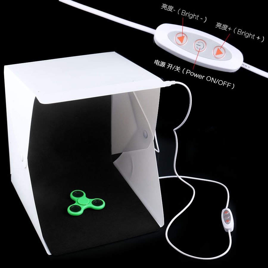Mini Vouwen verstelbare Studio Diffuse SoftBox Met LED Licht Zwart Wit Groen Rode Achtergrond Fotostudio Accessoires