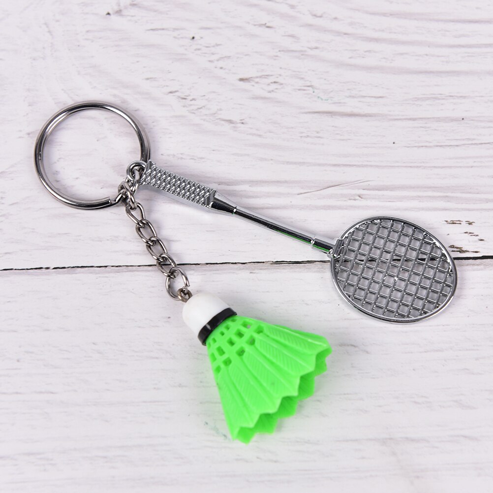 Mini Badminton Racket Ballen Sport Sleutelhanger Hanger 3D Keyfob Sleutelhanger Houder Ring