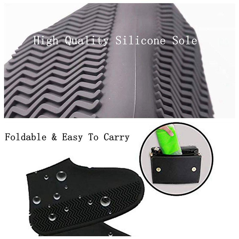 Cubiertas de silicona para zapatos, cubiertas reutilizables impermeables para zapatos, para exteriores, para lluvia, botas impermeables