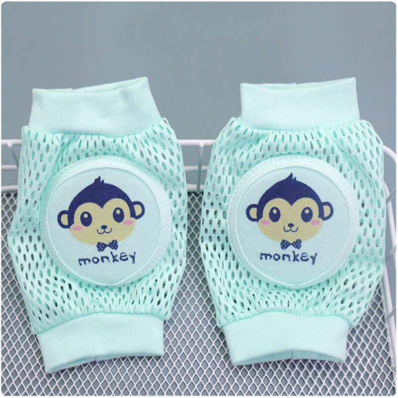 Bébé genou protecteur fille garçon coude ramper coussinets bambins bébé coussinets de sécurité maille respirant maille jambe garde genouillère pour les enfants: MonkeyGreen
