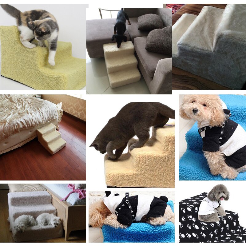 Heypet huisdier hondentrap 3 treden ladder klein hondenhok voor puppy katten huisdier trap antislip verwijderbare puppy honden bed trap
