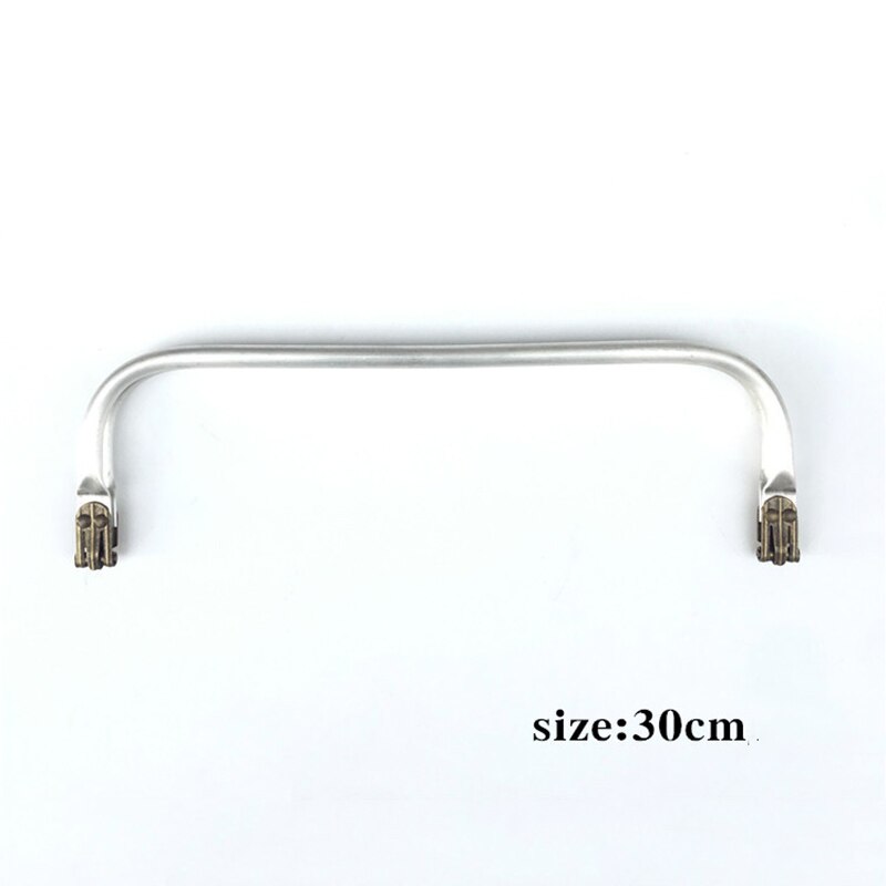 Marco para bolsa de Doctor, Marco para monedero, de Metal plateado, de aluminio, Asa de marco tubular, accesorios para bolso de mano, 20cm, 25cm, 30cm: 30cm
