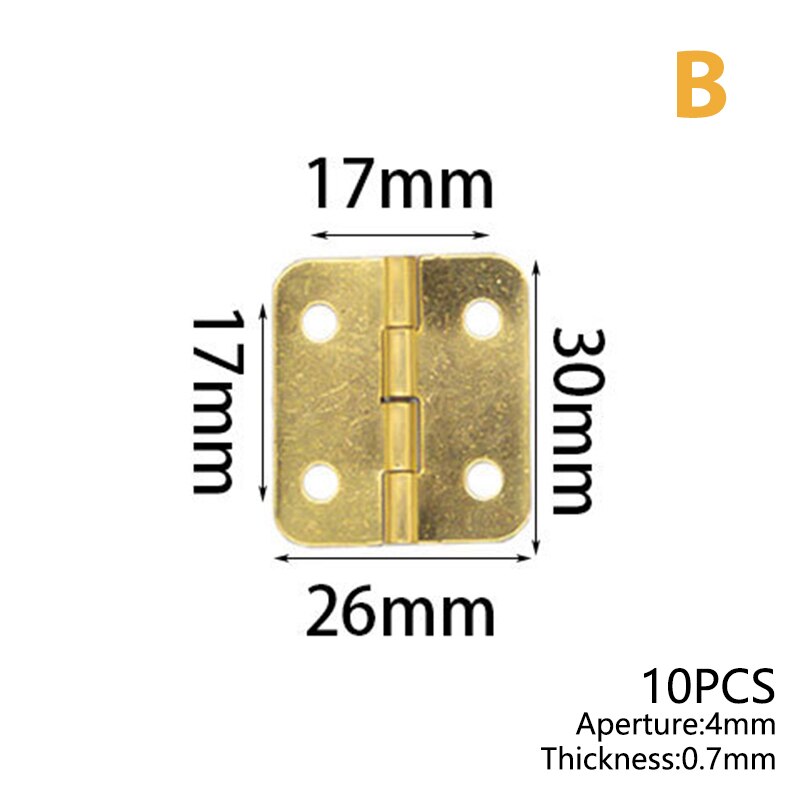 10Pcs Mini Metal Hinges Retro Door Hinges Hinge Flat Hinge 180 Degrees Furniture Hinges DIY Crafts Tool: B