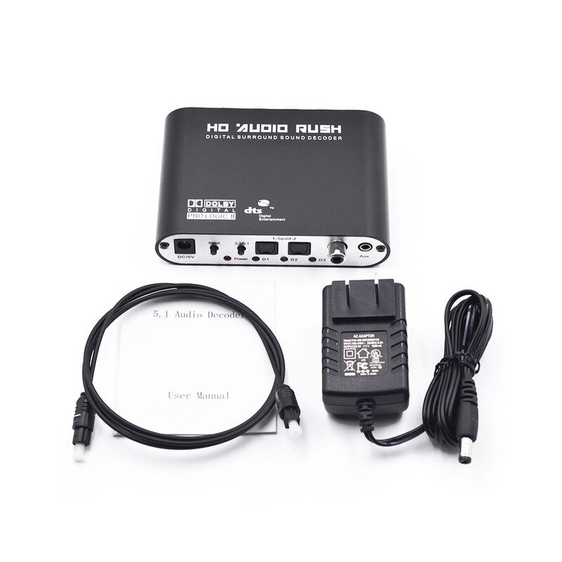 -Audio Gear DTS AC-3 6CH Digital Audio Converter LPCM to 5.1 Analog Output 2.1 Digital Audio Decoder for DVD PC: Default Title