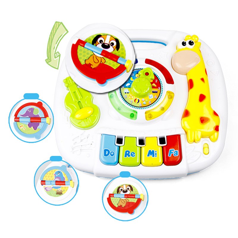 Kids Multifunctionele Leren Bureau Giraffe Led Licht Muziek Baby 'S Educatief Speelgoed YH-17