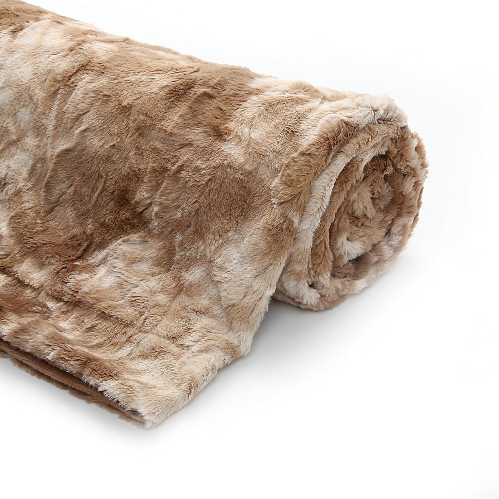 Universal lammet fløjletæppe luksus varmt fluffy plys tæppe tie-dye faux fur super blødt tæppe vinter varmt sheetsla 465: Khaki