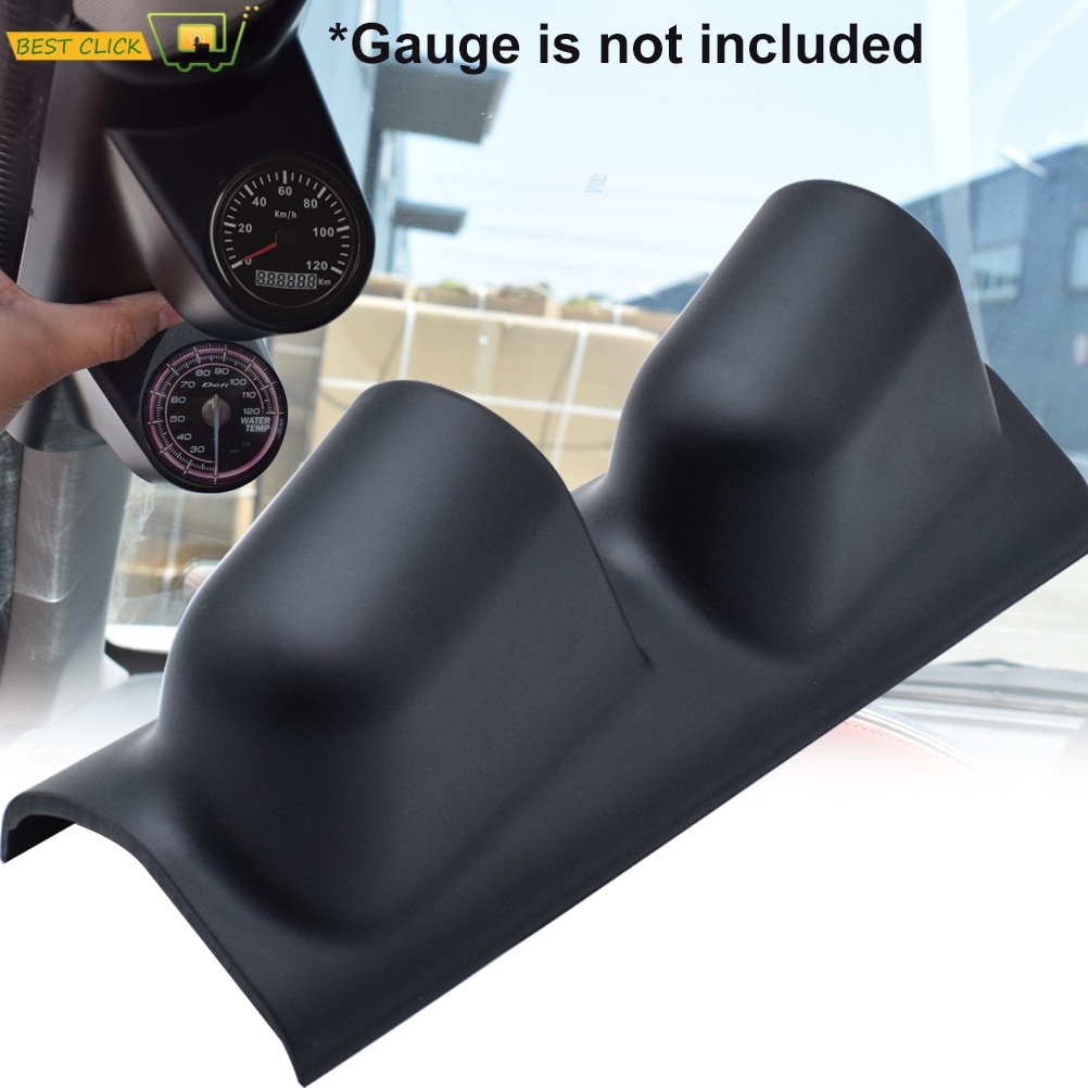 2 "52 Mm Auto Gauge Pod Een Pijler Pod Dubbele Gat Mount Houder Gauge Cup Dashboard Meter Voor Links hand Drivers Abs Plastic Zwart